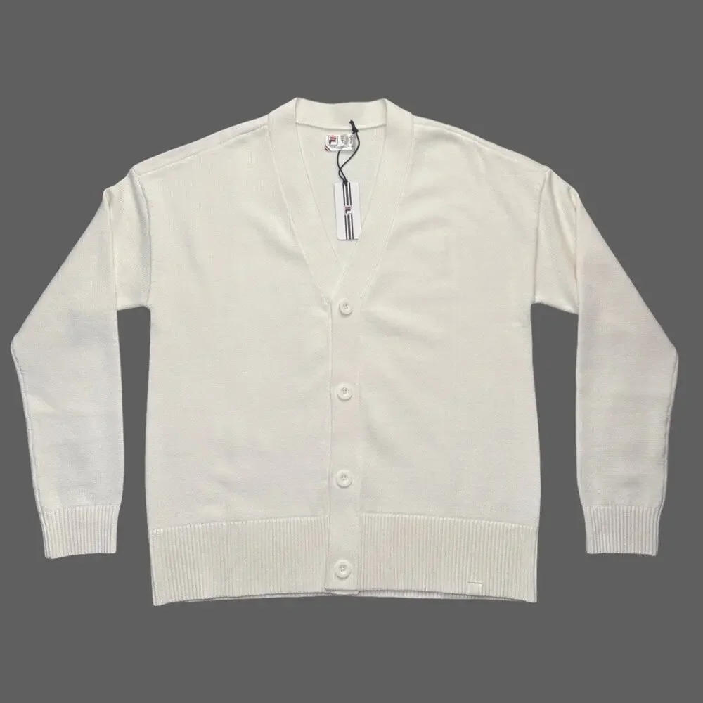 Fila Casa Baseline Cardigan White Size Medium NWT Unisex
